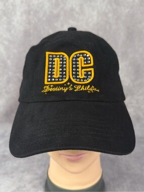 Destiny’s Child DC Rhinestone Embroidered Black Fitted Hat Cap